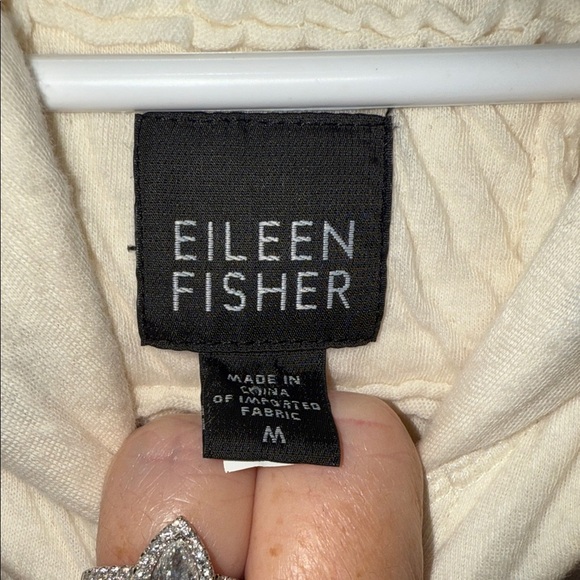 Eileen Fisher Off-White Hooded Vest - Organic Cotton - Medium. B9 - Picture 2 of 5